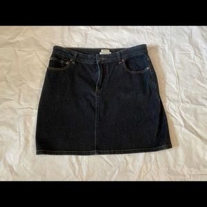 LL Bean black denim skirt